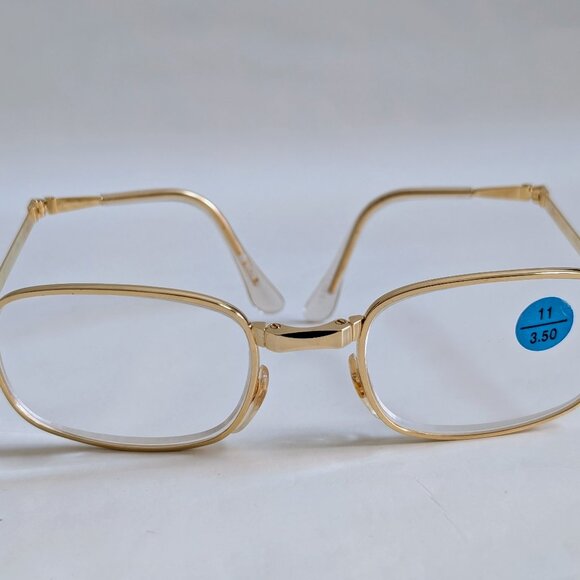NWT Vintage 90's Rectangle Folding Reading Glasses (S. Gold) - Picture 5 of 6